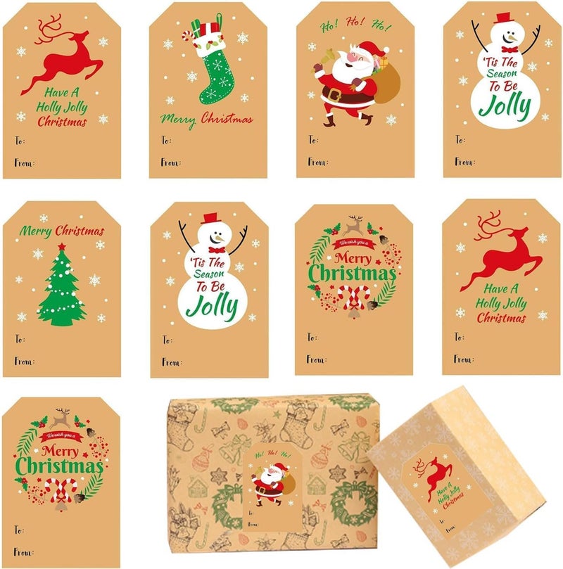 Ccswybf Christmas Stickers - 120pcs Gift Tags - 2"x3" Self-Adhesive Name Labels for Presents - Image 1